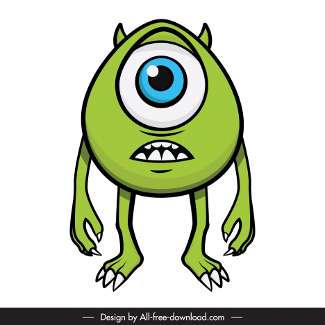 Mike wazowski icon funny cartoon character sketch vectors stock in format  for free download 162 bytes