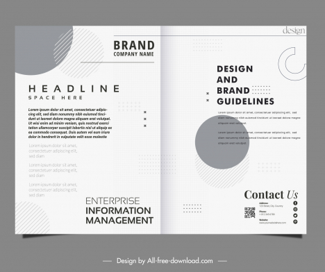 minimal brochure template flat circles layout