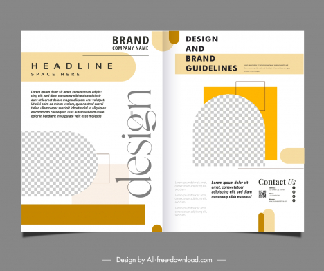 minimal brochure template modern elegant checkered geometry layout