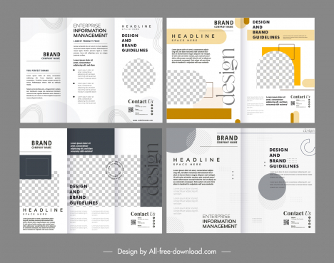 minimal brochure templates collection modern elegant checkered geometry decor