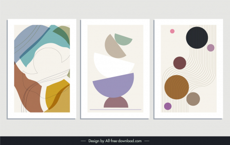 minimalist abstract drawing templates dynamic flat retro lines shapes