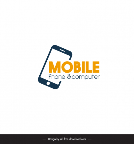 mobile shop logo flat modern smartphone texts