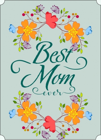 mom day card background colorful flowers decoration