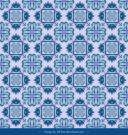 monochrome pattern blue flat repeating classical symmetric decor