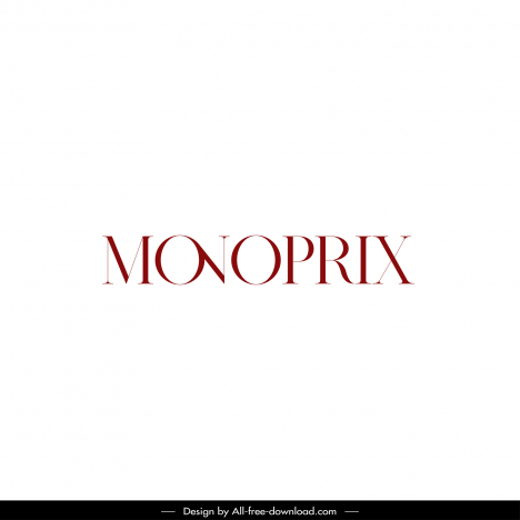 monoprix logotype flat modern calligraphy design