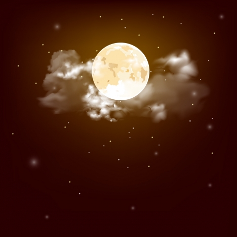 moon sky painting modern twinkling design