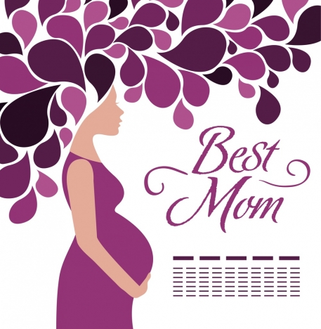mother day background violet decoration pregnant woman icon