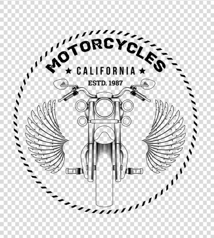 motorbike advertising black white classical design wings icon
