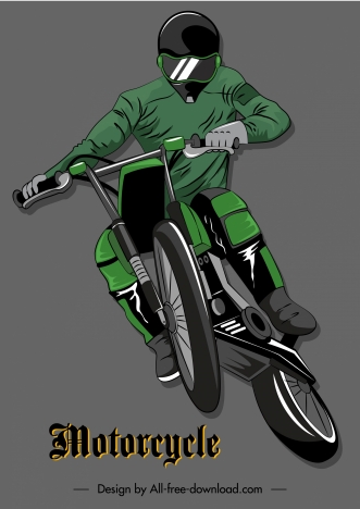 Motorcycle racer icon modern dynamic 3d sketch vectors stock in format ...