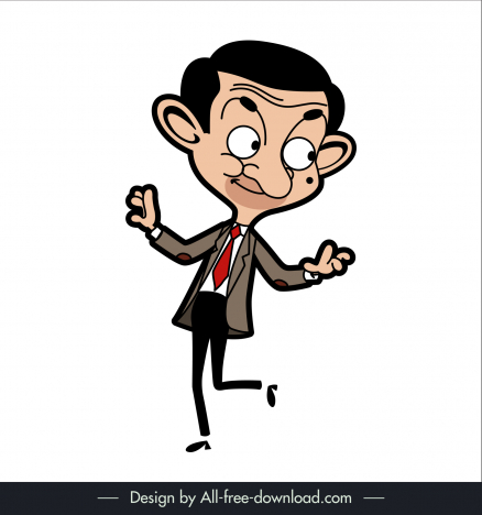 Mr bean cartoon character funny sketch handdrawn outline vectors stock in  format for free download 162 bytes