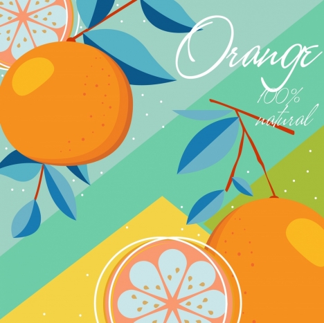 natural orange advertising banner multicolored handdrawn sketch
