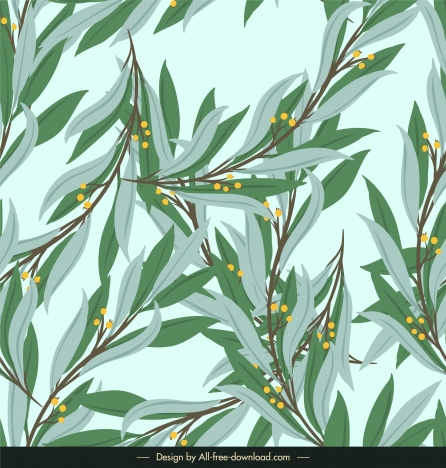 nature background floral leaves decor colored classic design