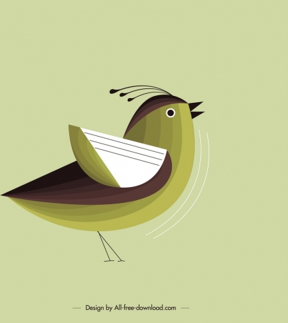 nature background green sparrow icon classical flat design