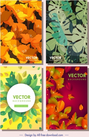 nature background templates colorful flower leaves decor
