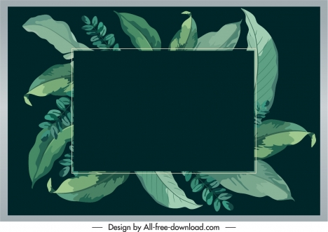 Nature text box background green leaves dark retro vectors stock in format  for free download 