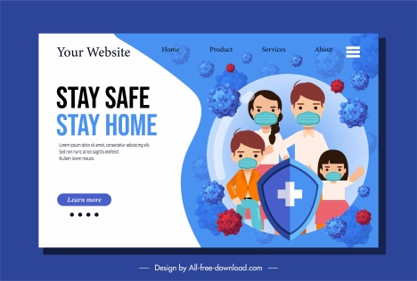 ncov epidemic webpage template protected people viruses sketch