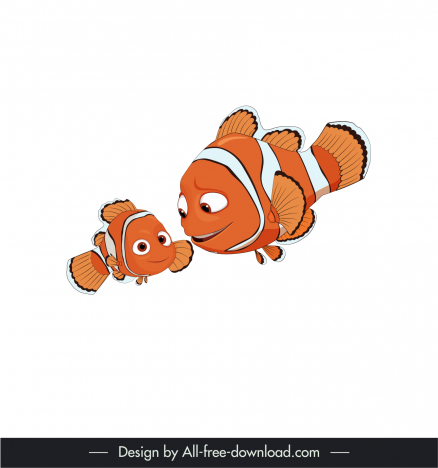 Nemo marlin finding nemo icons cute cartoon characters sketch vectors stock  in format for free download 162 bytes