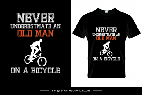 Never underestimate an old man quotation t shirt template silhouette ...