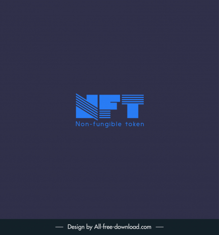 nft non fungible token logotype dark flat texts decor