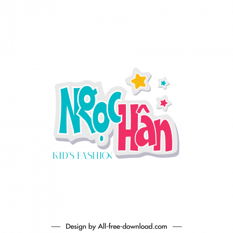 ngc hn kids fashion logo elegant flat papercut texts stars