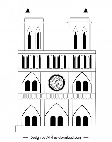 Notre Dame Cathedral Drawing  Etsy