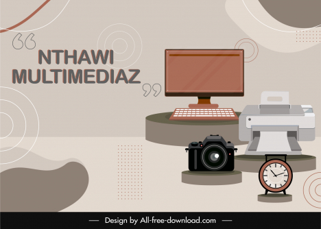 nthawi multimediaz backdrop template modern technology devices circles sketch