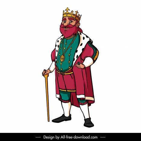 Old king icon funny cartoon character sketch vectors stock in format for  free download 162 bytes
