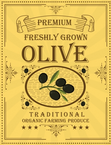 olive advertising classical design fruit texts decoration