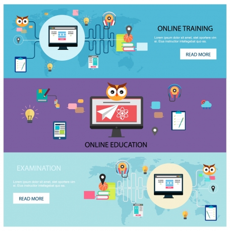 online training promotion web design in horizontal style