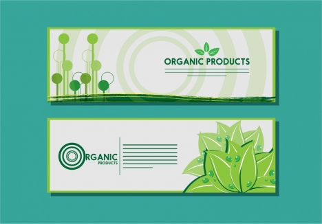Organic product banner design circle and plants background vectors stock in  format for free download 