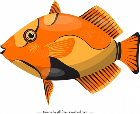 ornamental fish icon colorful modern flat design
