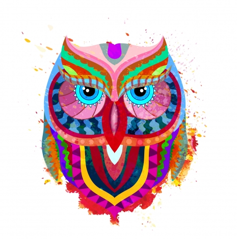 owl face abstract illustration