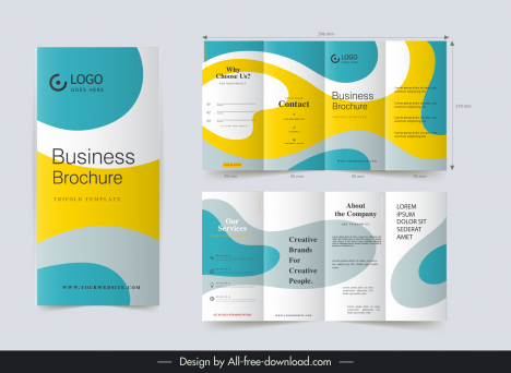 panel leaflet four fold brochure template modern elegant design