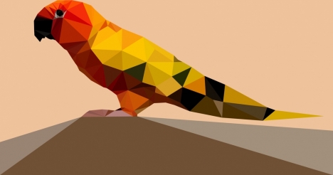 parrot icon colorful low poly design