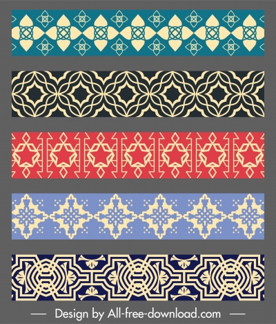 pattern elements templates colored classical repeating symmetric shapes