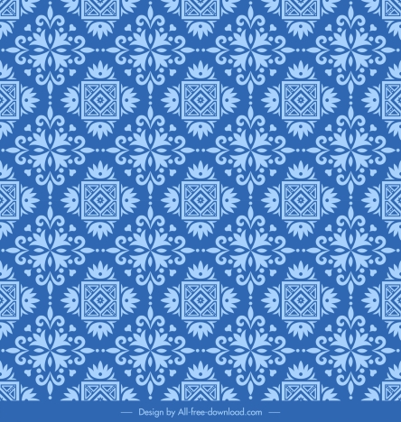 pattern template retro blue symmetrical flat repeating elements