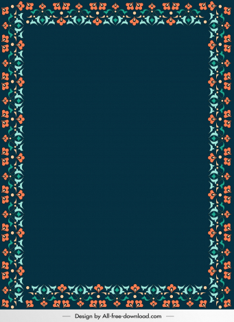 persian border template classic floral design