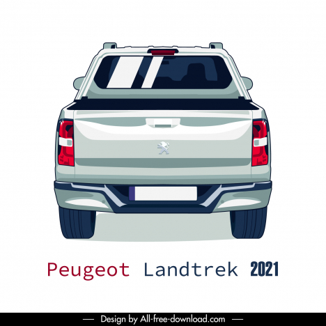 peugeot landtrek 2021 car model advertising template modern black view sketch