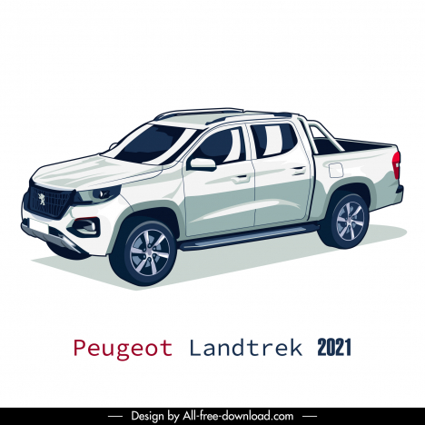 peugeot landtrek 2021 car model icon modern 3d sketch