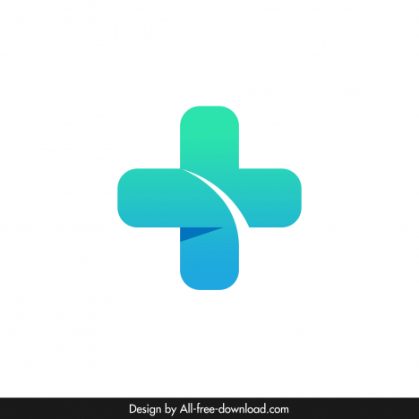 pharmacy cross logo template flat elegant modern symmetric geometric design