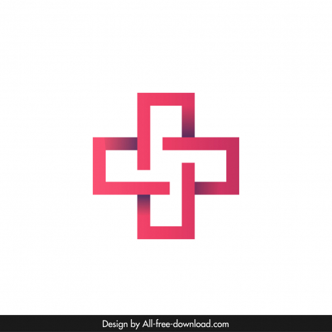 pharmacy cross logotype modern flat symmetric geometry design