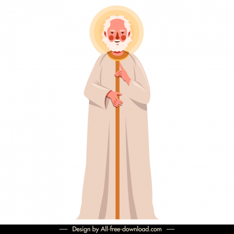 philip christian apostle icon retro cartoon character design