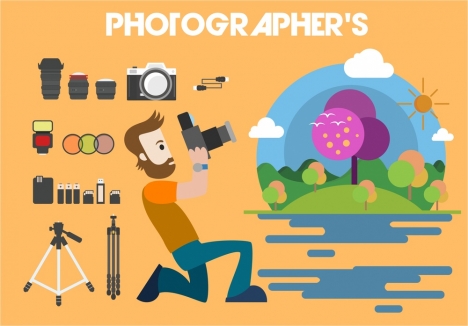 photographer concept design various accessories isolation style