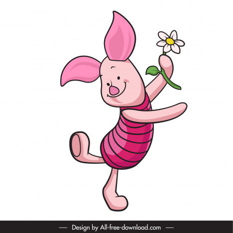 Piglet winnie the pooh cartoon character icon cute dynamic design vectors  stock in format for free download 162 bytes