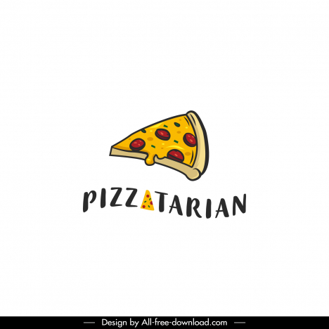 pizzatarian logo pizza piece stylized text