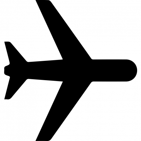 plane airport sign icon flat silhouette outline