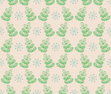plants pattern sketch green decoration repeating style