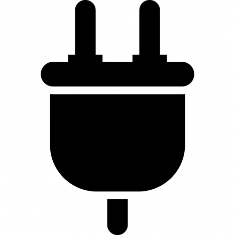 plug sign icon flat symmetric silhouette sketch