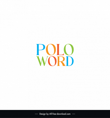 polo word logo elegant flat colorful texts