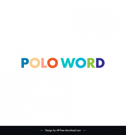 polo word logo flat modern colorful lettering